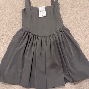 Zara NWT corset Gray woman’s Dress with pockets, influencer and bloggers fav